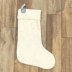 West Elm Large Velvet Stocking - Ivory